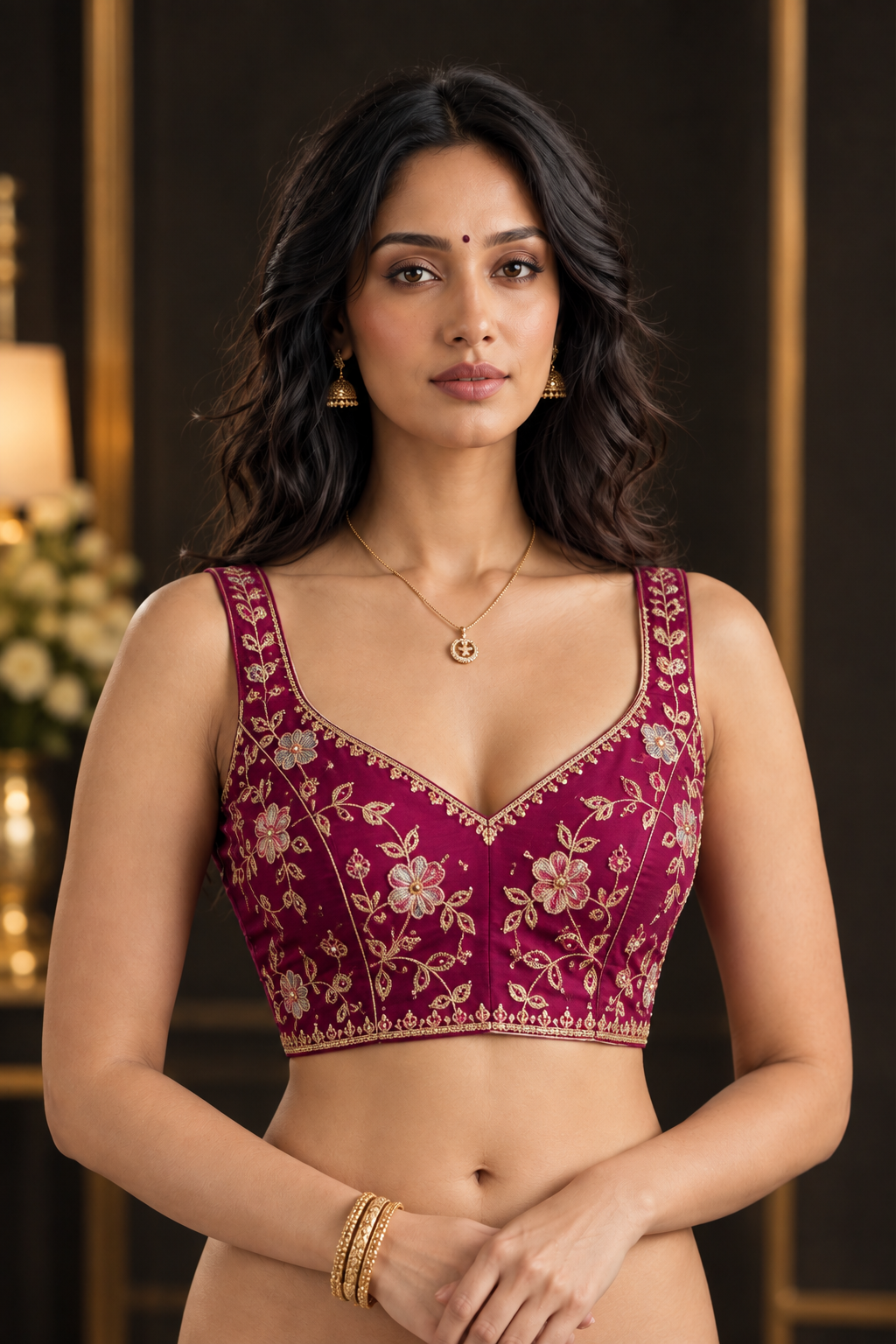 Designer Wine Magenta Soft Star Georgette Embroidery Saree for Women | Party Wear Designer Saree